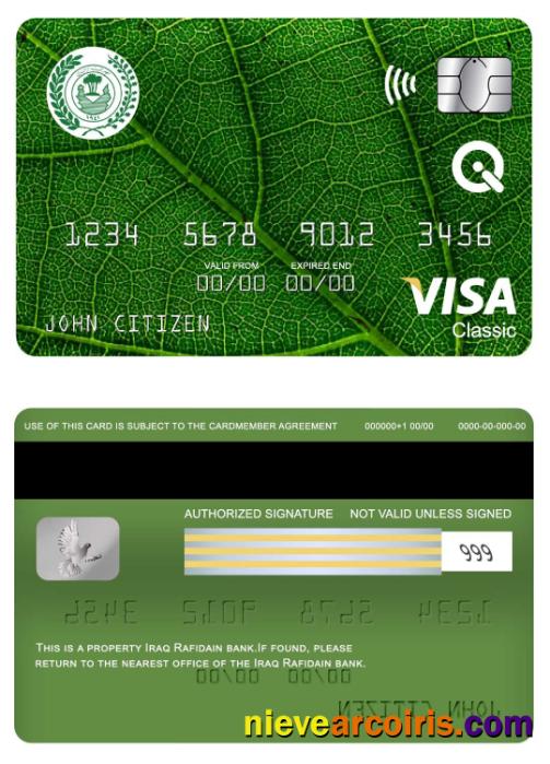 Iraq Rafidain bank visa classic card